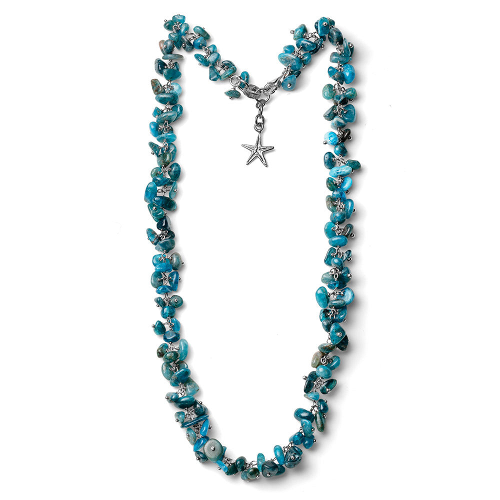 COLLANA STELLA MARINA DONNA ELBA ARGENTO E APATITE BLU