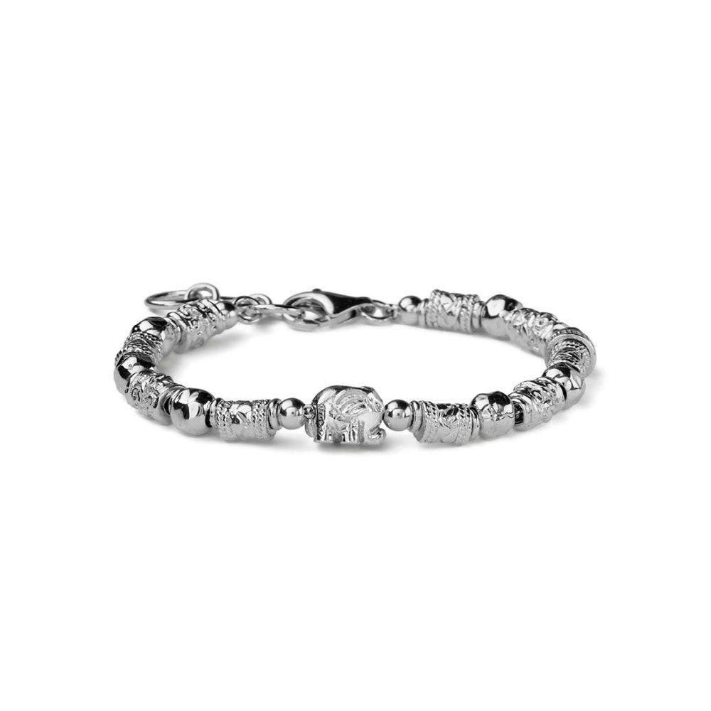 WOMEN'S BRACELET WITH SILVER BARRELS ELEPHANT CHARM