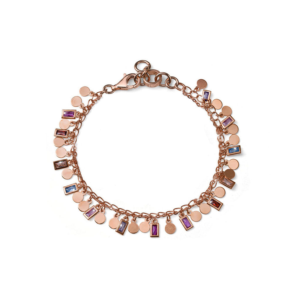 WOMEN'S ROSE GOLD PLATED SILVER LANTERN BRACELET