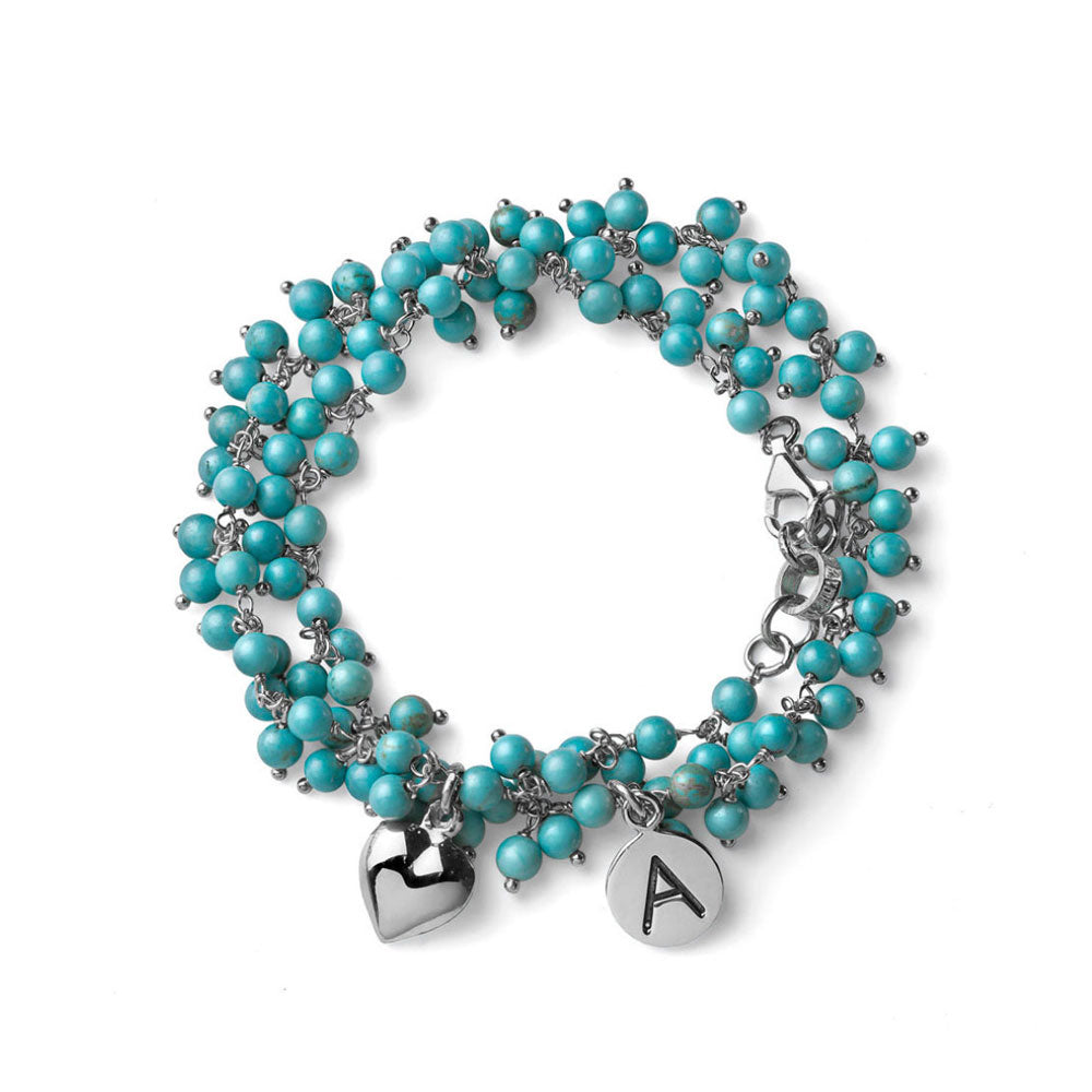 WOMEN'S BRACELET ENJOY COLLECTION AULITE LIGHT BLUE AND SILVER, TWO LOOP