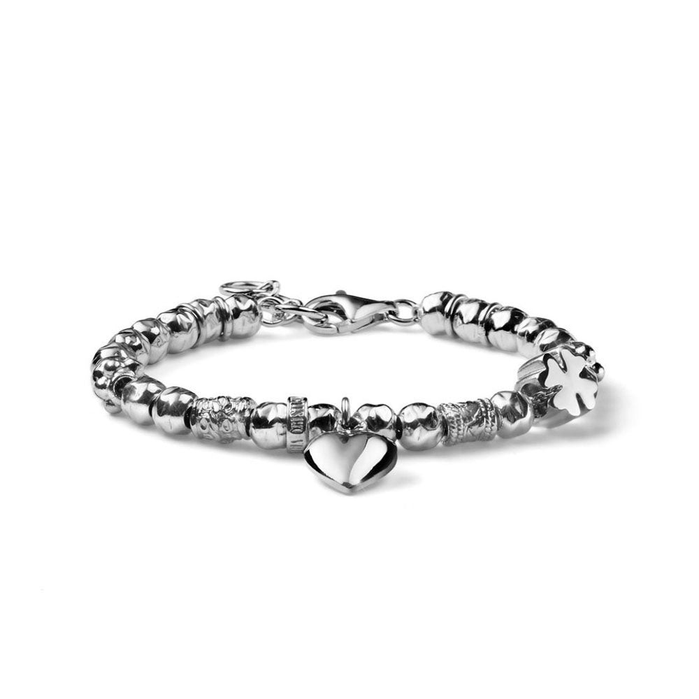 WOMEN'S BRACELET LOVE COLLECTION SILVER LARGE FOUR-LEAF BALLS