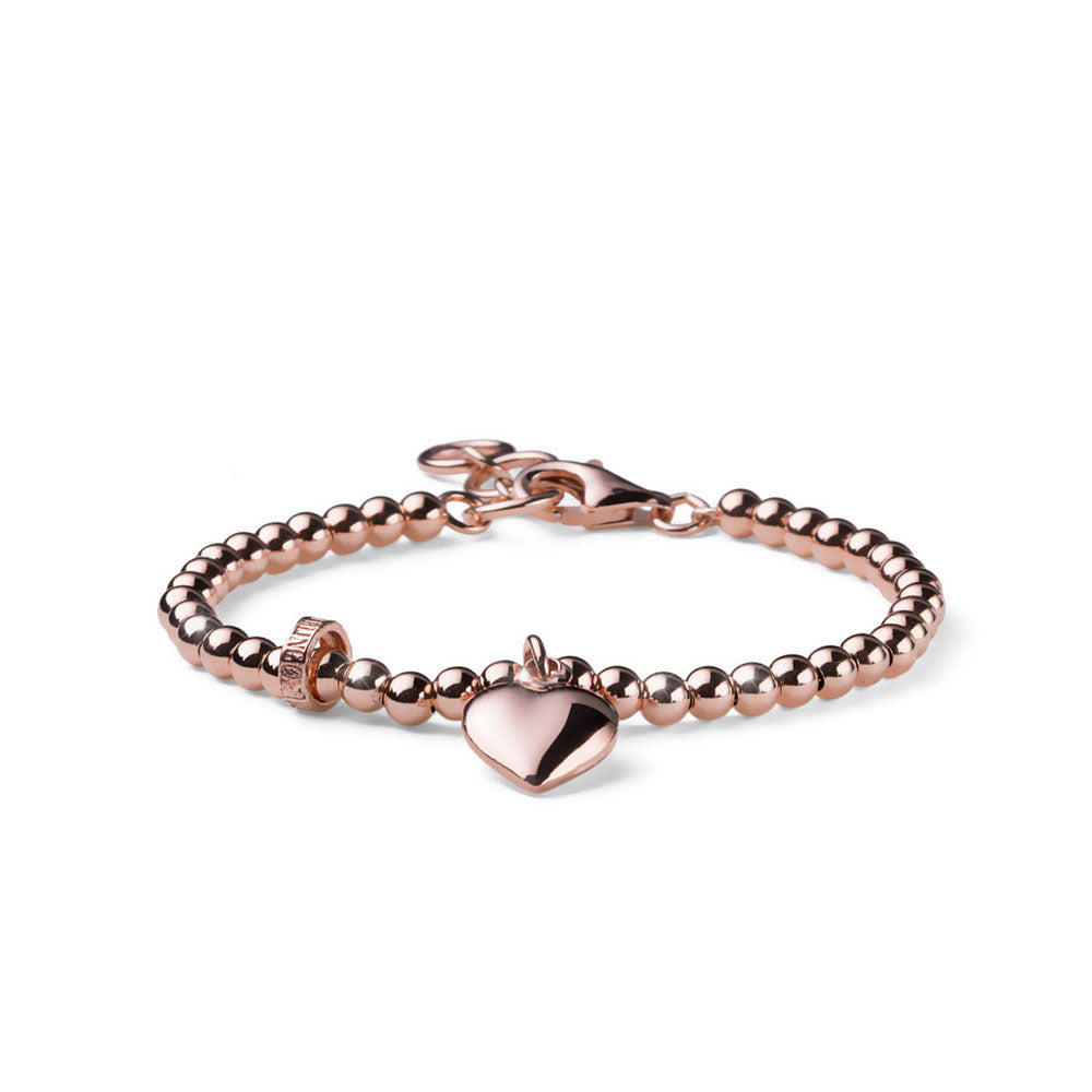 BRACCIALE DONNA COLLEZIONE LOVE PICCOLE SFERE ARGENTO ROSA CHARM CUORE