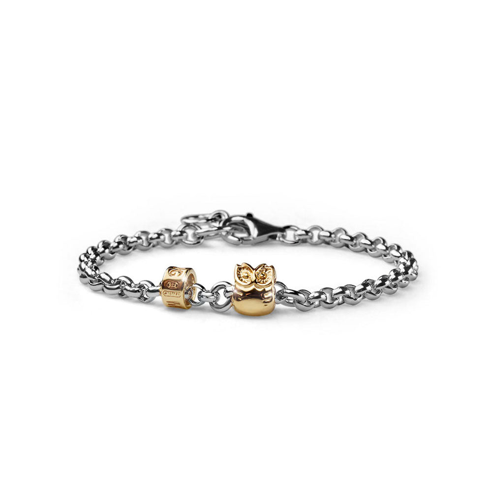 BRACCIALE DONNA PENSIERI PREZIOSI ARGENTO CHARM GUFO