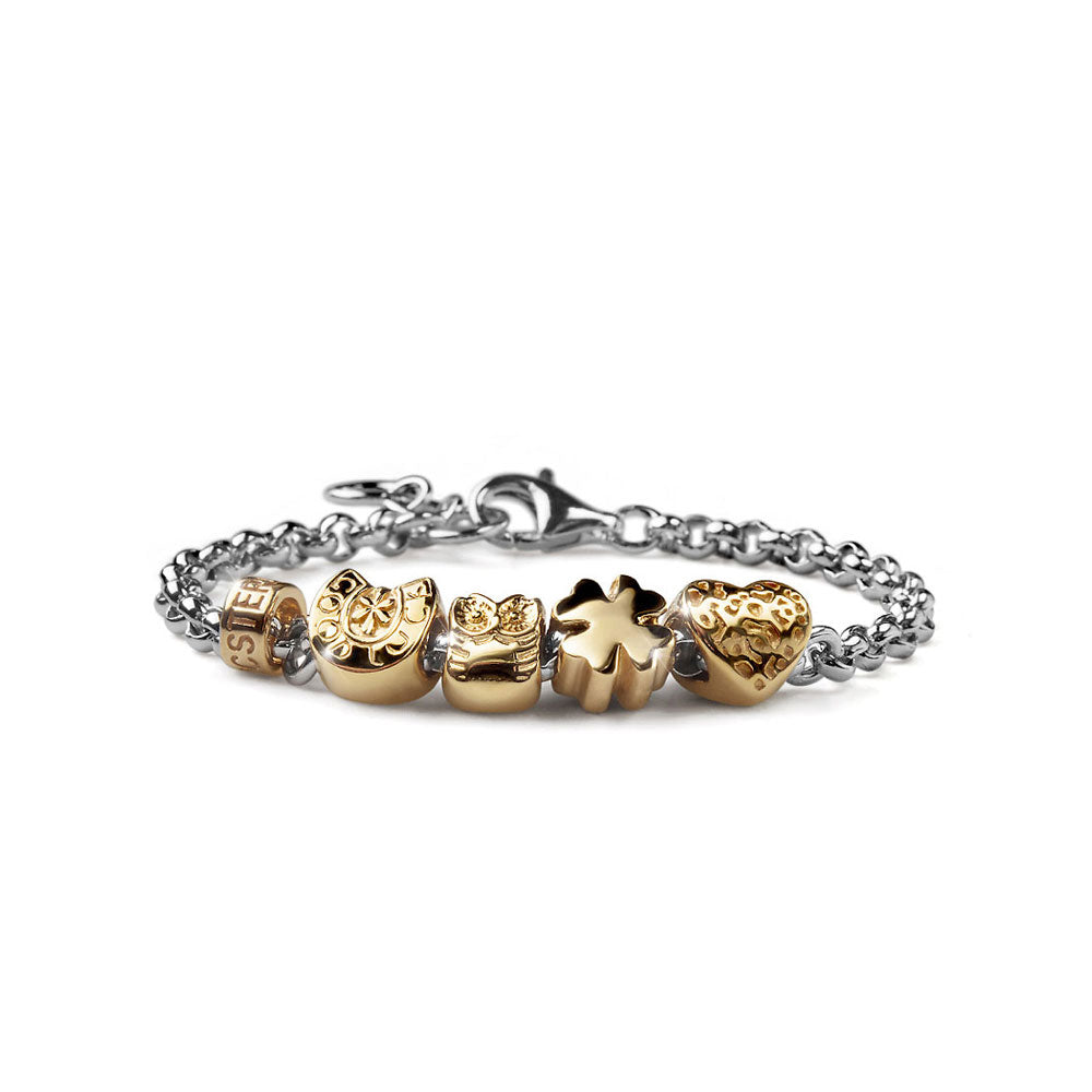 WOMEN'S BRACELET PRECIOUS THOUGHTS SILVER AND LUCKY CHARMS