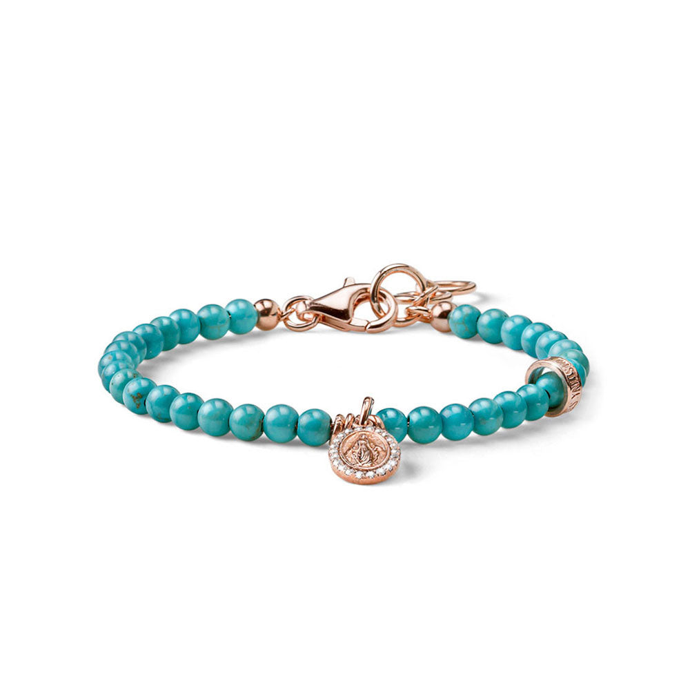 BRACCIALE DONNA ARGENTO E AULITE CELESTE, CHARM MIRACOLOSA