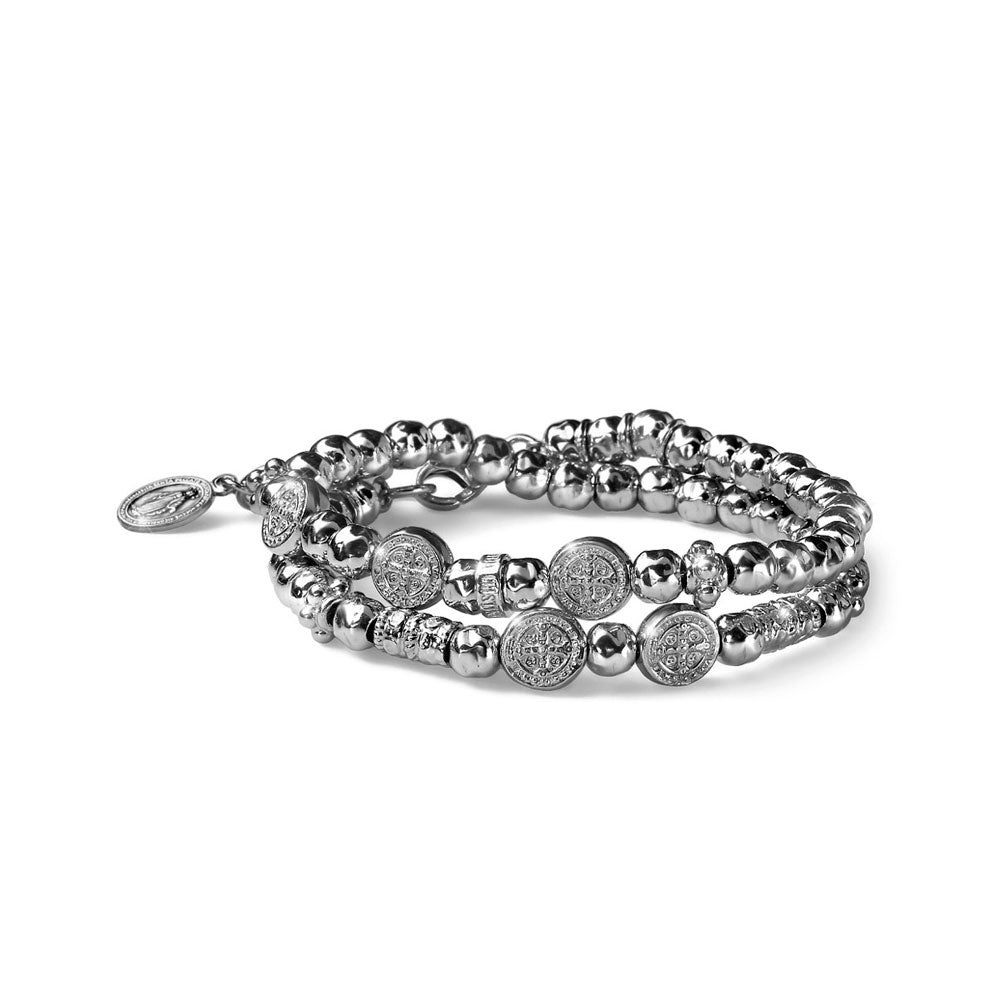 WOMEN'S BRACELET MY SAINT COLLECTION SILVER TWO ROUNDS LIMITED EDITION