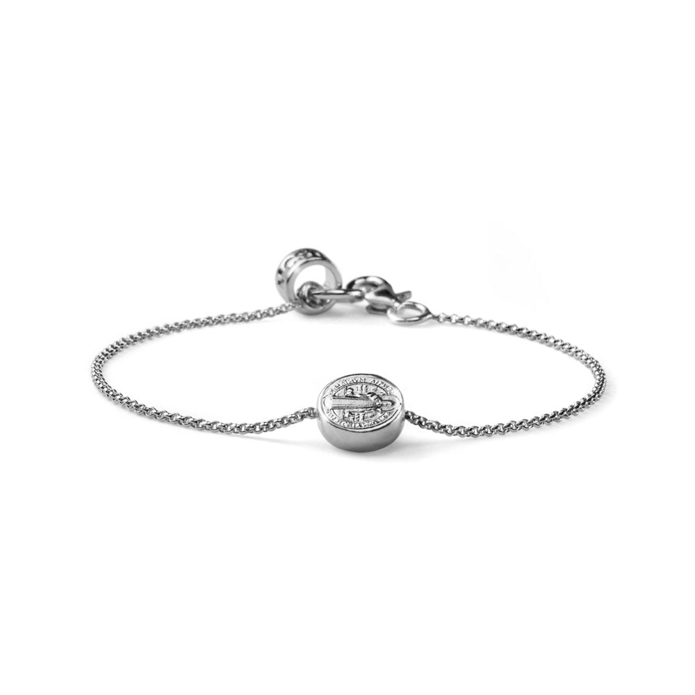 WOMEN'S MY SAINT BRACELET WITH SILVER CHAIN ​​AND SAN BENEDETTO CHARM