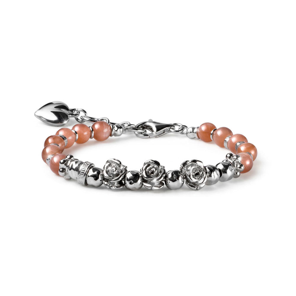 BRACCIALE DONNA COLLEZIONE ROSE ARGENTO E PIETRA DI LUNA