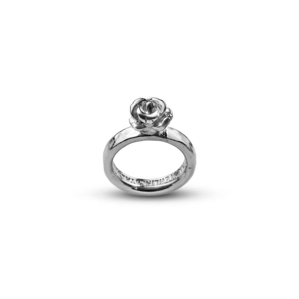 WOMEN'S RING ROSE COLLECTION SILVER ONE ROSE