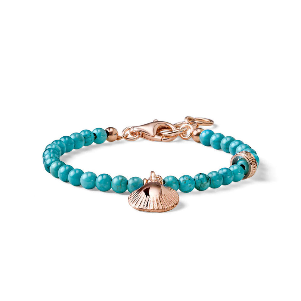 WOMEN'S BRACELET ENJOY COLLECTION SILVER AND LIGHT BLUE AULITE, SHELL CHARM