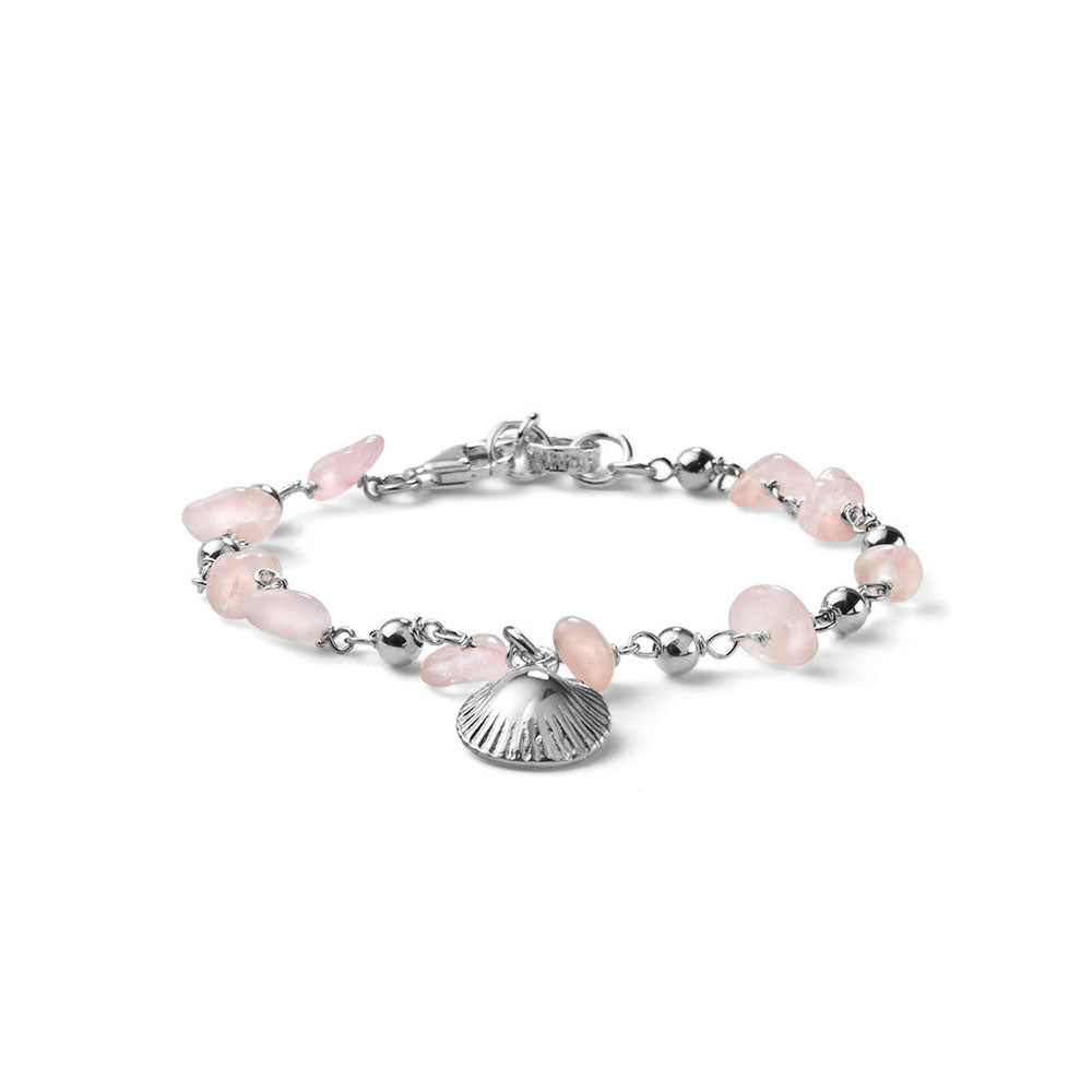 WOMEN'S BRACELET SOLEIL COLLECTION SILVER AND PINK QUARTZ