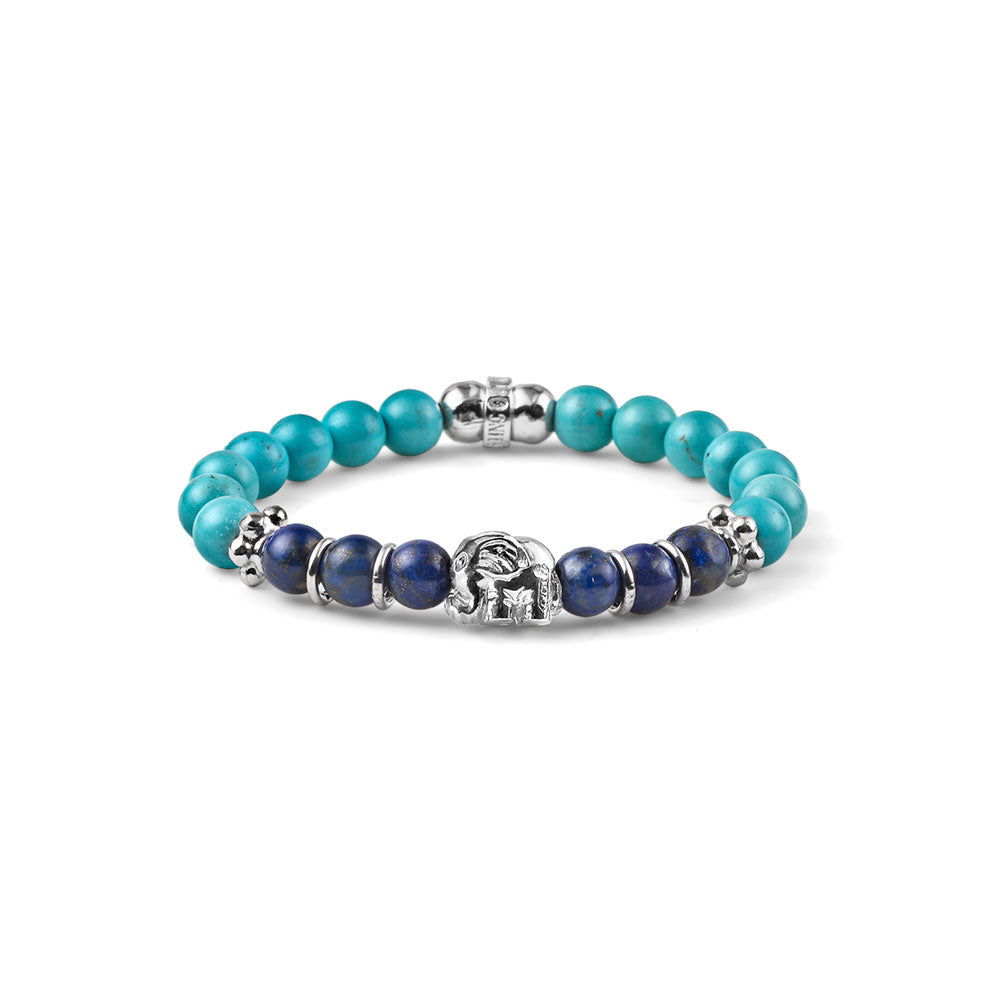 BRACCIALE ELASTICO BIMBO AULITE E LAPISLAZZULI ELEFANTINO
