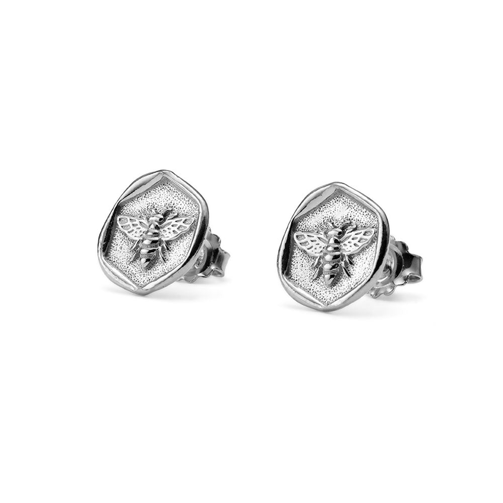 Nature bee stud earrings in 925 silver