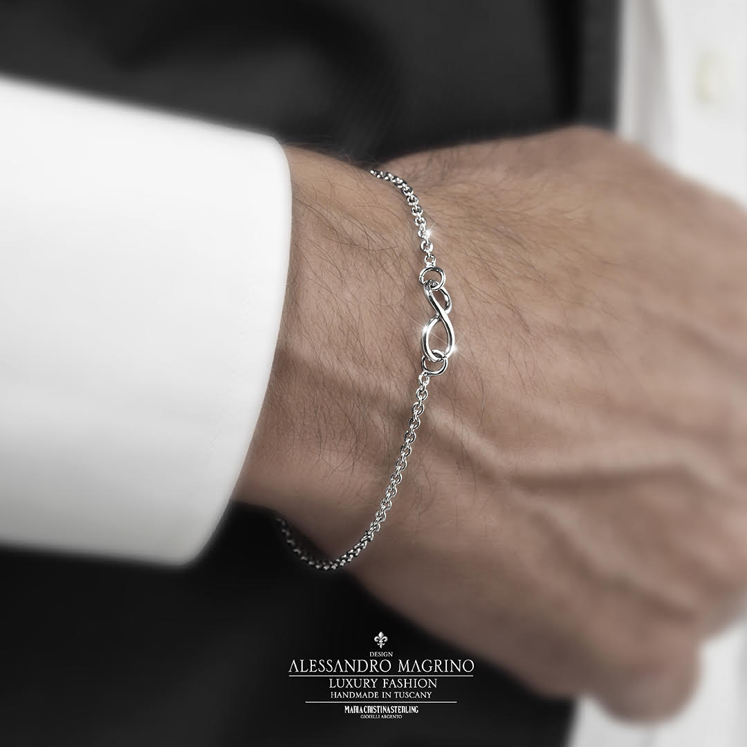 MEN'S INFINITY LIFE THIN SILVER BRACELET