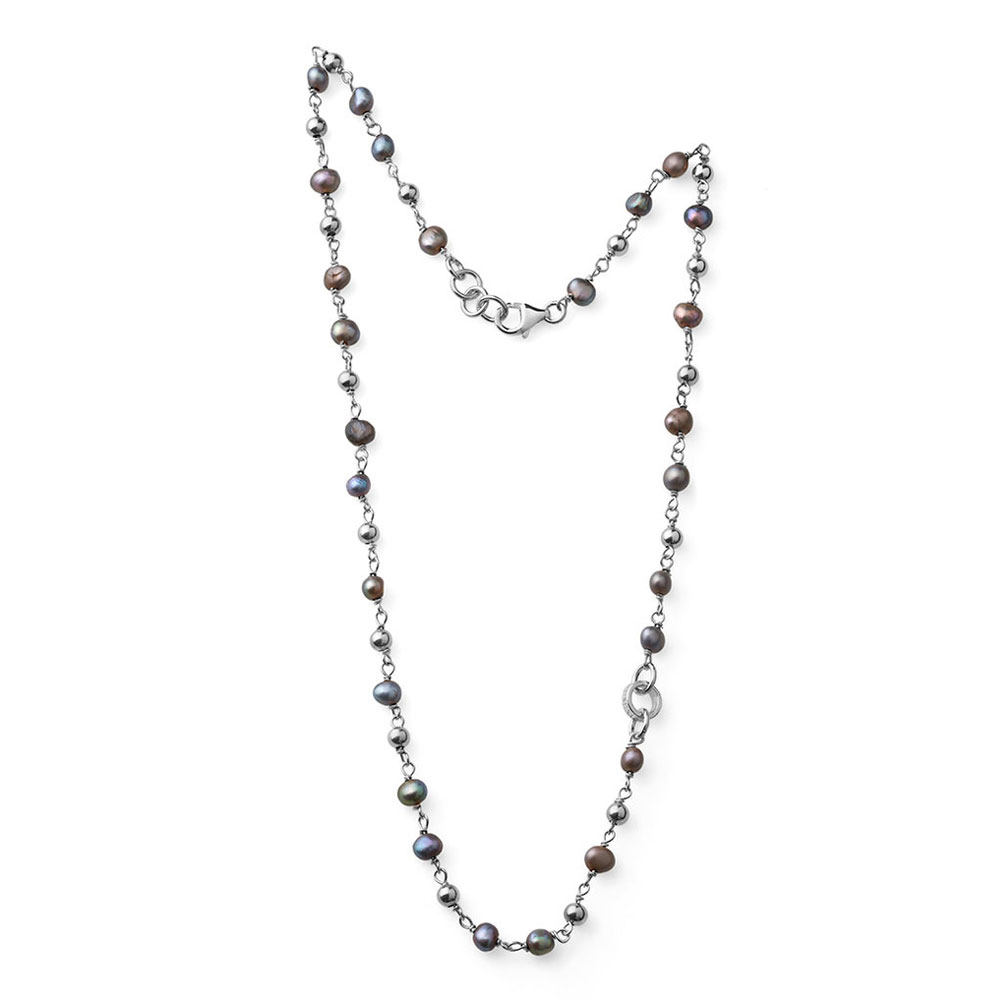 Collana donna argento perle grigie - Collezione Dreams